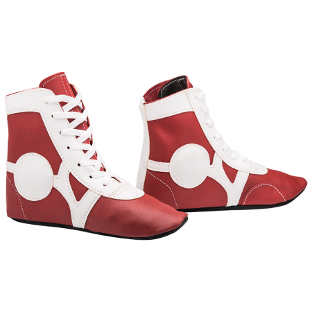 Купить Обувь для самбо SM-0102, кожа, красный Rusco в Елабуге 