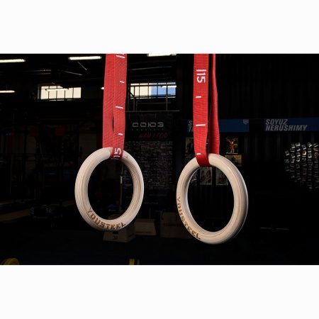 Купить Кольца гимнастические 32 мм красные стропы в Елабуге 