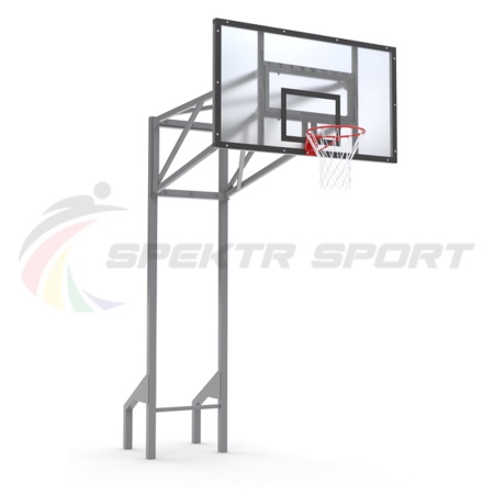 Купить Стойка баскетбольная уличная усиленная со щитом из оргстекла, кольцом и сеткой SP D 413 в Елабуге 