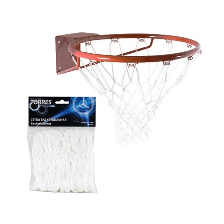 Купить Сетка баскетбольная Torres, нить 4 мм, белая в Елабуге 