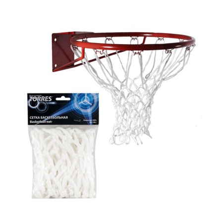Купить Сетка баскетбольная Torres, нить 6 мм, белая в Елабуге 