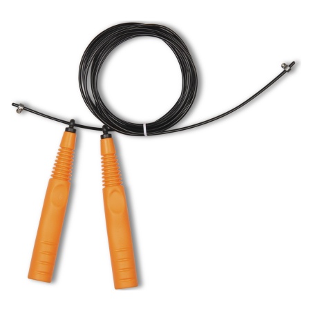 Купить Скакалка высокооборотная Кроссфит стальной шнур в оплетке 2.9 м чёрно-оранжевая в Елабуге 